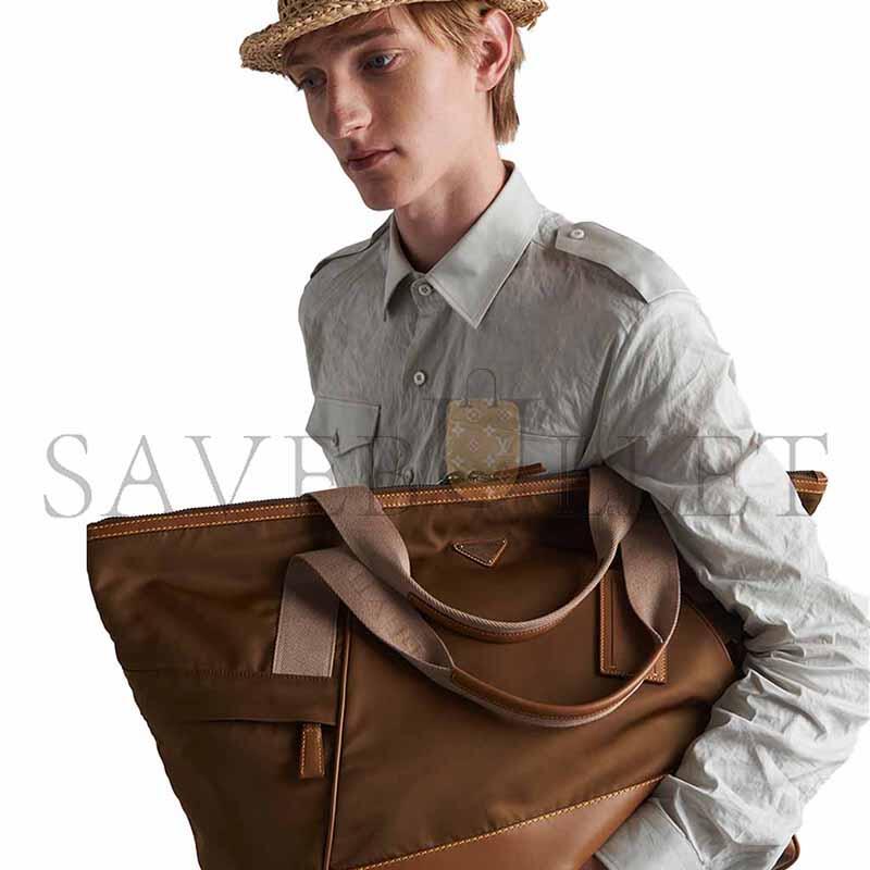 PRADA RE-NYLON AND LEATHER DUFFEL BAG 2VC040 (44.5*40*24cm) PRADA RE-NYLON AND LEATHER DUFFEL BAG 2VC040 (44.5*40*24cm)